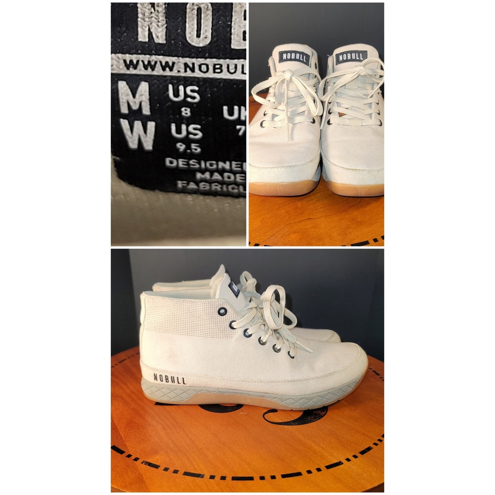 NOBULL‎ Canvas Mid Trainer Sand Gum Sole Mens 8 Womens 9.5 Training Shoes